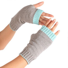 (Lichtgrijs lichtblauw) Warme winterhandschoenen, elastische wanten, gebreide handschoenen voor volwassenen,