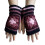 (rosarot) Winterwarme Handschuhe, dehnbare Fäustlinge, gestrickte Halbfingerhandschuhe mit Blumenmuster 1