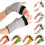 (Hellgrau/Hellblau) Warme Winterhandschuhe, dehnbare Fäustlinge, gestrickte Halbfingerhandschuhe für 2