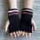 (rosarot) Winterwarme Handschuhe, dehnbare Fäustlinge, gestrickte Halbfingerhandschuhe mit Blumenmuster 4
