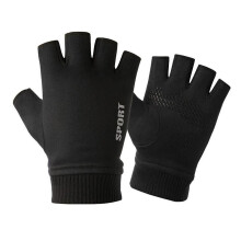 (Suède halfvingerhandschoenen zwart) Winterse suède handschoenen voor heren, warm met fluweel, touchscreen,