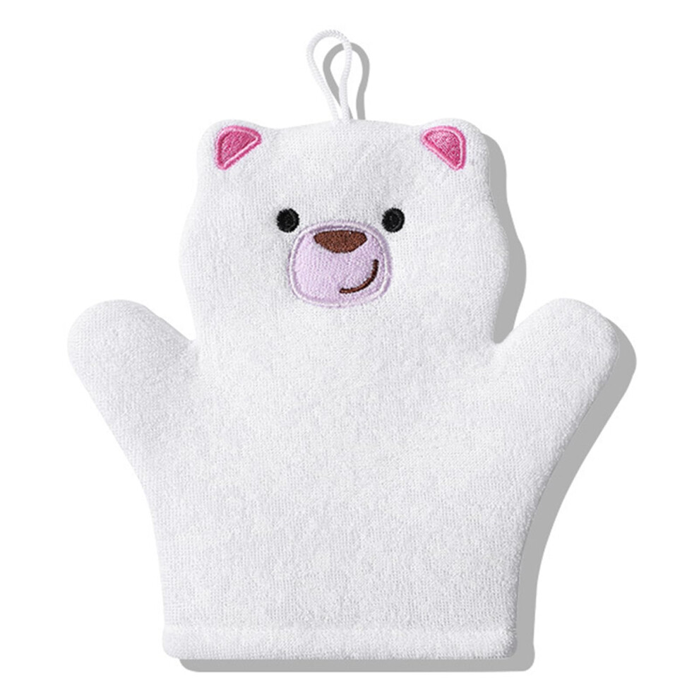 Baby Bath Gloves For Sensitive Skin Gentle Exfoliation Family Bonding Time White