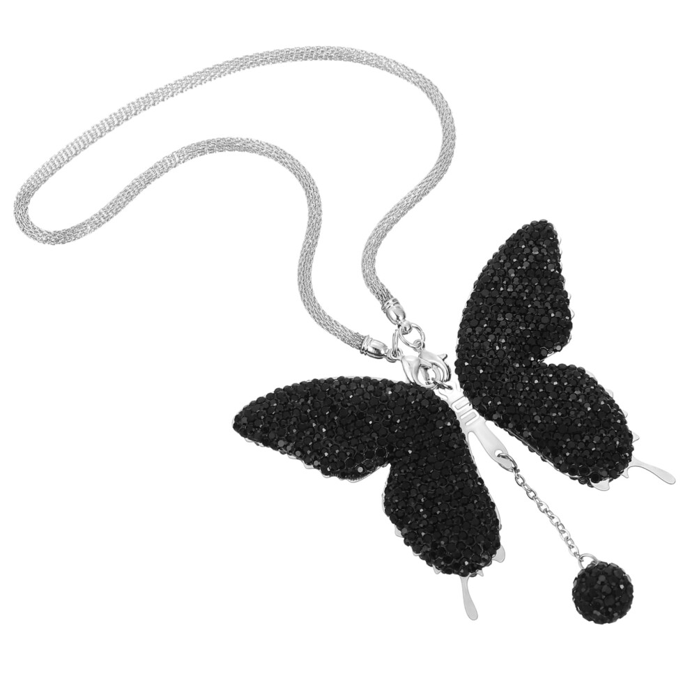 Rhinestone Butterfly Car Mirror Pendant Glamorous Car Interior Decoration For Rearview Mirror Stylish Accessory For Cars Living Spaces Resilient 9365049758093