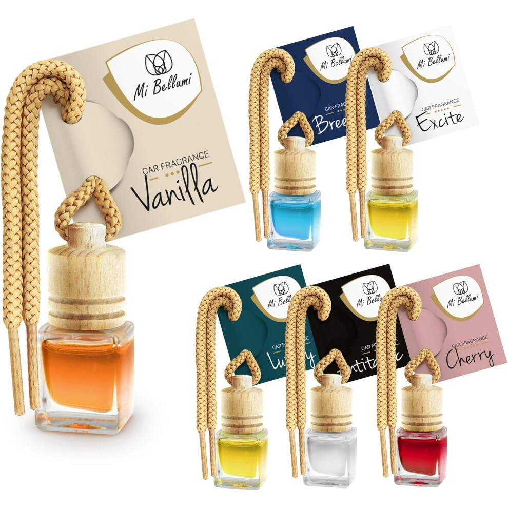 Aromatherapy Pendant Bottle For Car Air Freshener, Portable Size Glass Bottle Diffusers With Wooden Lid, Fragrance Sustained Release Environmental 9190834893235