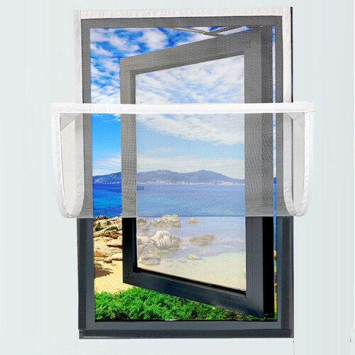Custom Mesh Keep Bugs Outside, Removable AntiMosquito Screens, Cat Window Screen, 120x150cm White hook and loop