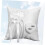 Embroidered Ring Pillow for Wedding with Camellia Imitation, Square Wedding Accessory 4