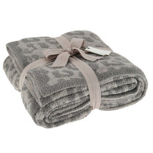Cozy Animal Print Throw, Trendy Animal Print Series Half-Welted Lamb's Wool Plush Soft Warm Blanket with Velvet Lining, Great Gift Idea for Home Decor