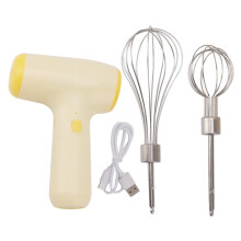 Mini batedeira de mão com design de raspagem automática, recarregável via USB, leve e multifuncional, ideal para uso na cozinha e em ambientes