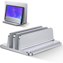 Effizienter, vertikaler Doppelständer aus hochwertiger, sandgestrahlter Aluminiumlegierung für Laptops und mehr bis zu 17,3 Zoll – Optimieren Sie