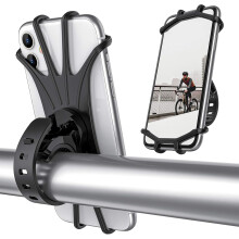 Universal cykeltelefonholder, 360 roterende silikonecykelholder, holdbar og sikker, til 4,0"-6,7" smartphones, stødabsorberende, kompatibel med