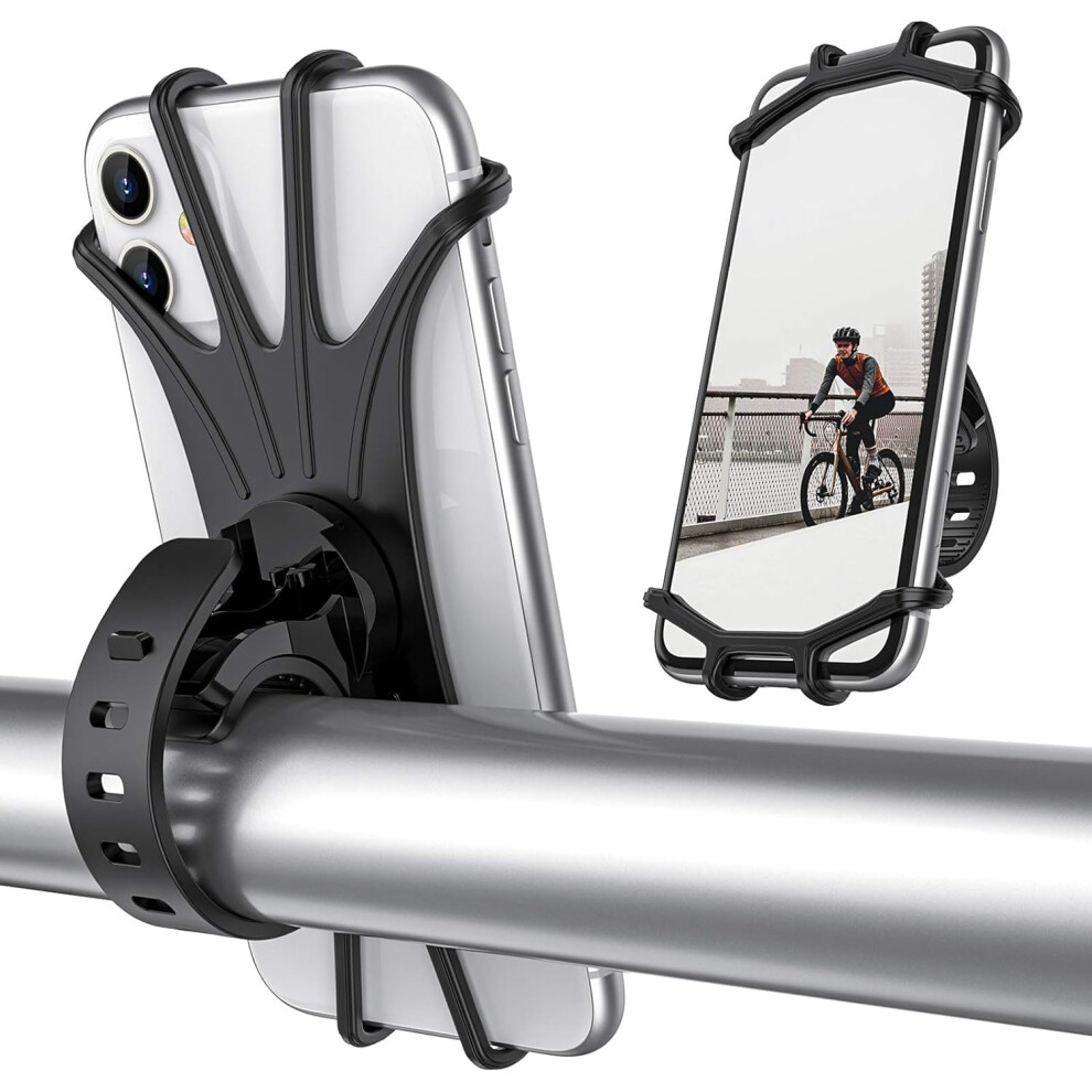 Silicone Universal Mount, Shock Protection For Your Smartphone On Bicycles And Strollers, 360-Degree Rotating Design Weight And Portable For Light 9190834901046