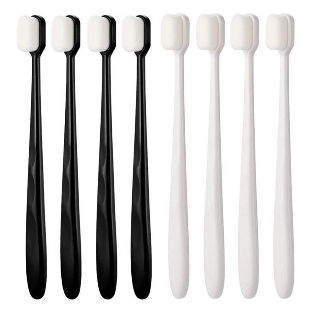 Portable Extra Soft Toothbrush for Sensitive Gums, Ergonomically Designed Micro Nano Bristles for Deep Cleaning, Multifunctional & Quality Assured (8P
