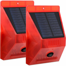 Bewegungsmelder-Alarmsystem, solarbetriebener Ton- und Lichtalarm für vielseitige Sicherheitsanwendungen, 6 LEDs mit Blitzlichtwarnung für Haus,