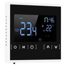 Kosketusnäytöllinen digitaalinen termostaatti sähköiselle lattialämmitykselle, ohjelmoitava älykotitermostaatti kaksoislämpötilalla ja
