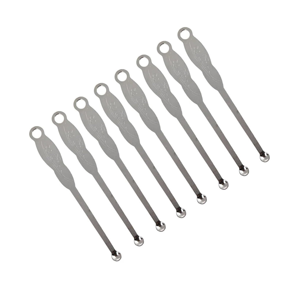 Silver 100Pcs Ear Wax Remover Ear Pick Cleaner Stainless Steel Ear Scoop Ear Cleaner