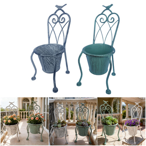 Jardinière décorative en fer, panier à plantes, support de-Vert 2