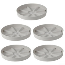 Set of 5 Plastic Flower Pot Trays 26.6 cm x 3.7 cm White Indoor Outdoor Plant Care