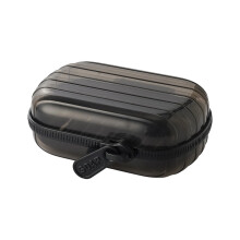 Portable Soap Case LeakProof Zippered Seal-Transparent black