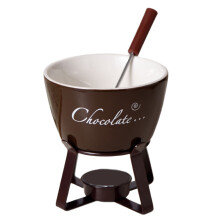 Fondue-Töpfe-Set für Schokolade, Käse, Süßigkeiten,-Braun
