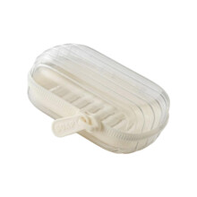 Boîte à savon de voyage à fermeture éclair,-Blanc transparent