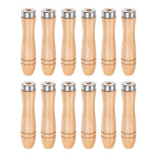 12piece Wooden File Handle Set, 108mm, 5mm Hole, Ergonomic Design for 8inch Files