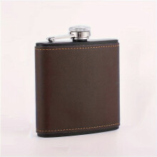 (Dark Brown) Personalized Men's Faux Leather Flask,Ideal for Groomsmen, Best for Man Proposal & Anniversary Gifts,Available in Brown