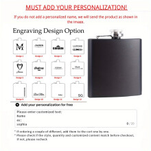 (Black, Design 10) 6 oz Personalized Stainless Steel Flask,Custom Engraved Groomsmen Flasks, Best Man Gifts, Wedding Party Favors,