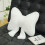 Bowknot Plush Throw Pillow Back Support Cushion for Sofa-White 6
