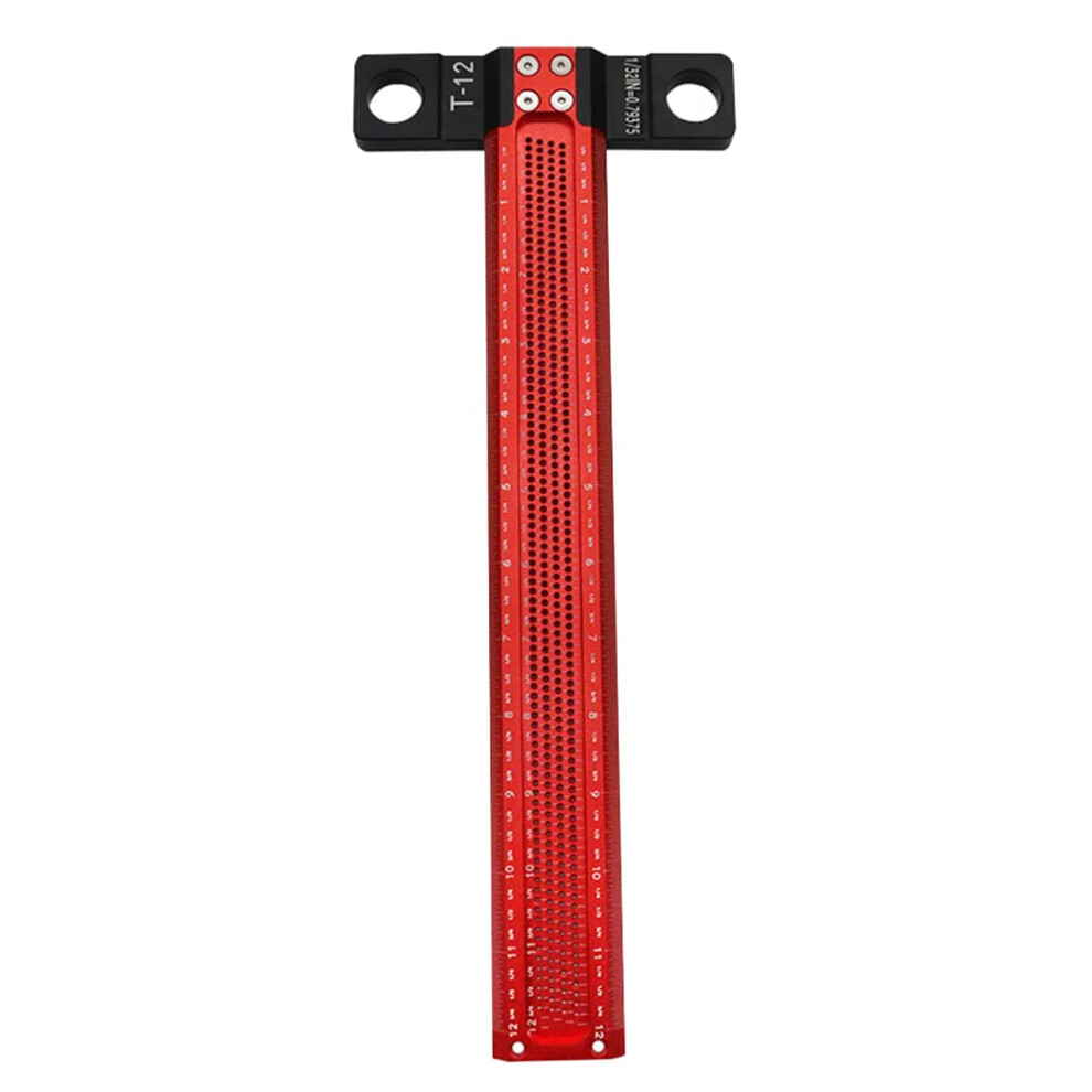 12Woodworking Marking Needle Ttype Square Hole Marking Ruler Strikethrough Line Drawing Marking Gauge Carpenter's Measurement 9365049759731