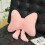 Bowknot Plush Throw Pillow Back Support Cushion for Sofa-White 5