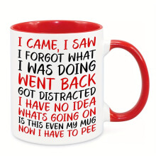 (Red) 1-teilige Tasse, lustige Zitate, sechs Farben, Gag-Geschenk, humorvolle Tasse, langlebige Tasse, stabiler Griff,