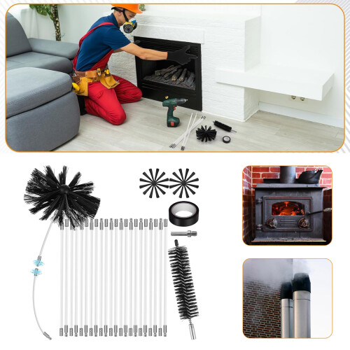 MultiPurpose Vents Cleaning System with Bendable Rods for 1
