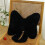 Bowknot Plush Throw Pillow Back Support Cushion for Sofa-White 3