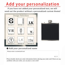 (Black, Design 1) 1PC Custom Engraved Leather-Wrapped Stainless Steel Flask, Personalized Name Hip Flask for Groomsmen, Wedding, Father's