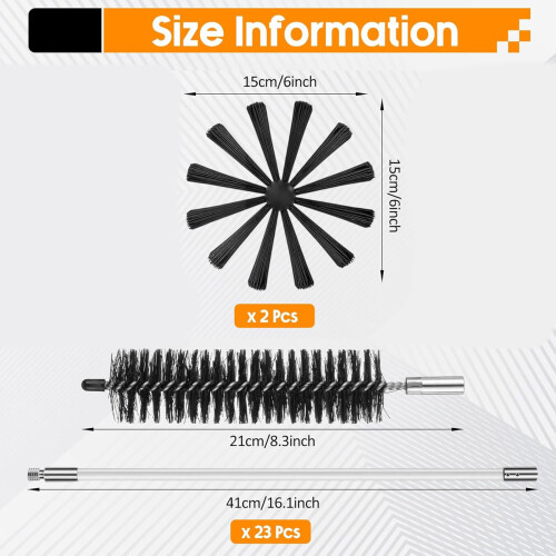 MultiPurpose Vents Cleaning System with Bendable Rods for 2