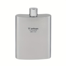 (Matte, 100ml/3.52oz) 100 ml Mini-Sake- und Weinflasche aus reinem Titan – ultraleichter, tragbarer, auslaufsicherer Flachmann mit Trichter,