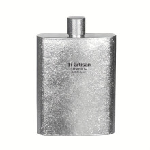 (Ice Flower, 100ml/3.52oz) 100 ml Mini-Sake- und Weinflasche aus reinem Titan – ultraleichter, tragbarer, auslaufsicherer Flachmann mit Trichter,