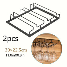 (2pcs 3 Rows) Tisch-Weinregale, Weingläserregal zur Wandmontage, Stielglasregal unter dem Schrank, Weinglas-Aufhängerregal zum