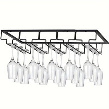 (5 Rows) Tisch-Weinregale, Weingläserregal zur Wandmontage, Stielglasregal unter dem Schrank, Weinglas-Aufhängerregal zum