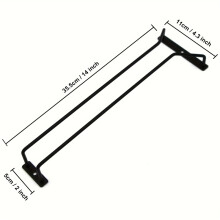 (single row 2pcs) Weinglashalter aus Edelstahl, 35,6 cm (14 Zoll) unter dem Schrank hängender Stielglashalter, lackierte Oberfläche,