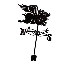 Metal Wind Direction Light Rooster Shaped Iron- flying pigs