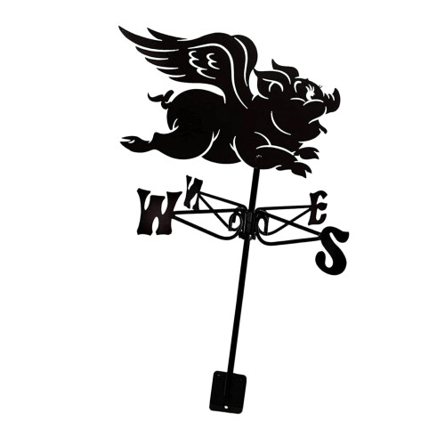 Metal Wind Direction Light Rooster Shaped Iron- flying pigs