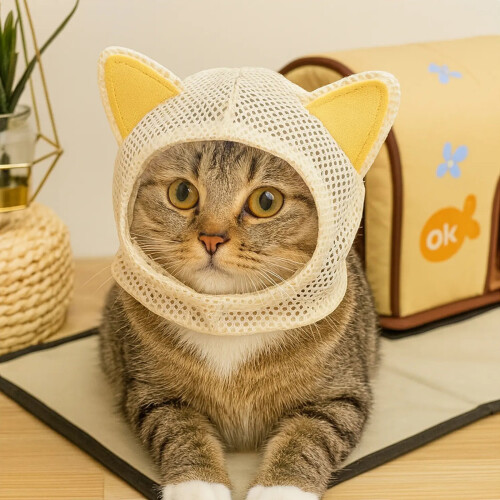 Regulable Drawstrings Cats Protective Head Cover Breathable-S 2