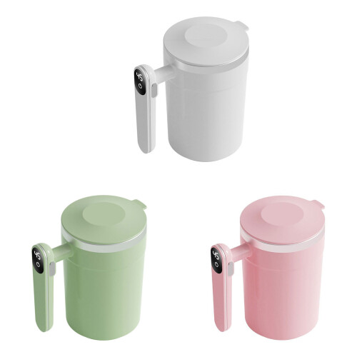 Stirring Mug 400ml Electric with LED Temperature Display-Pink 1