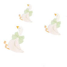 3Pcs Wooden Geese Figures Easter Decoration for Christmas-Green
