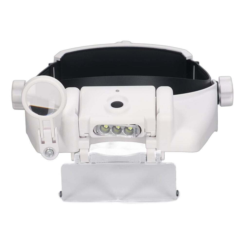Light Head Mount Magnifier With Led Rechargeable Headband Magnifier, Hands Magnifier For Crafts,
