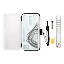 7Piece Geometry Compass Set, Metal Precision Drawing Tools for Students with Storage Box, Geometry Set
