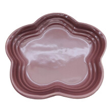 14cm Ceramics Fruit Dish with Elegant Blossoms-fig color