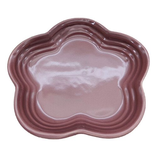 14cm Ceramics Fruit Dish with Elegant Blossoms-fig color