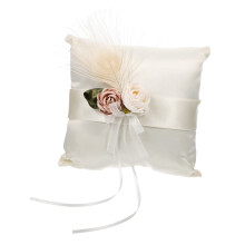 Satin Ring Pillow with Floral Design for Weddings, Engagements, and Jewelry